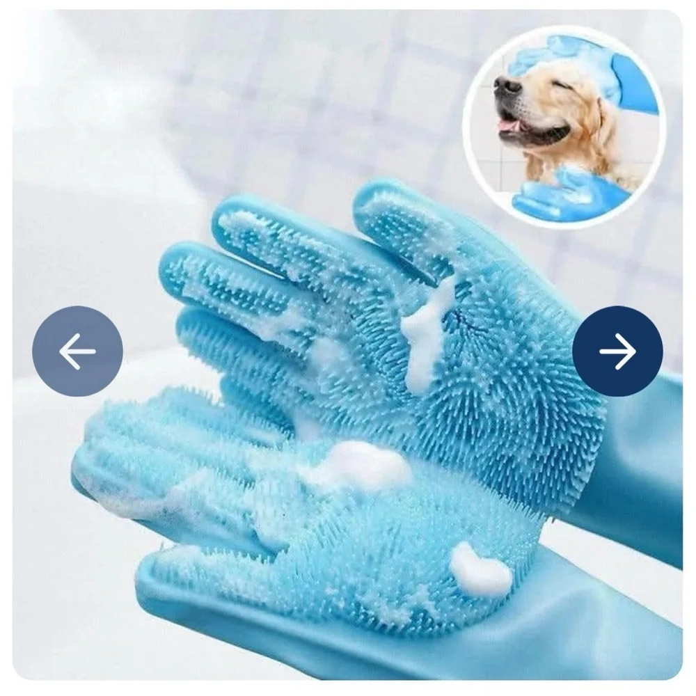 Muddy Mat Blue Pet Grooming Gloves
